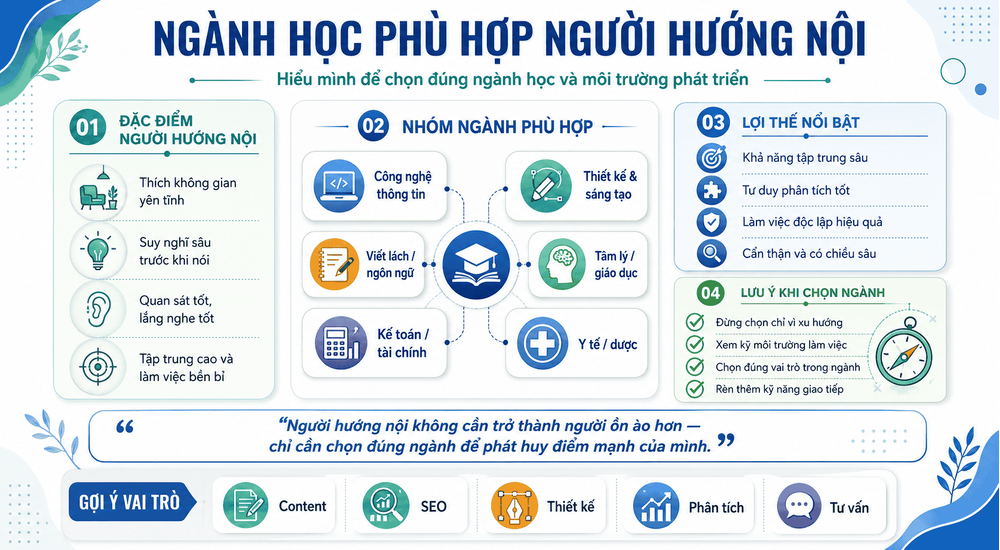 Ngành học phù hợp người hướng nội