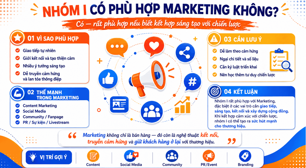 Nhóm I có phù hợp Marketing không?