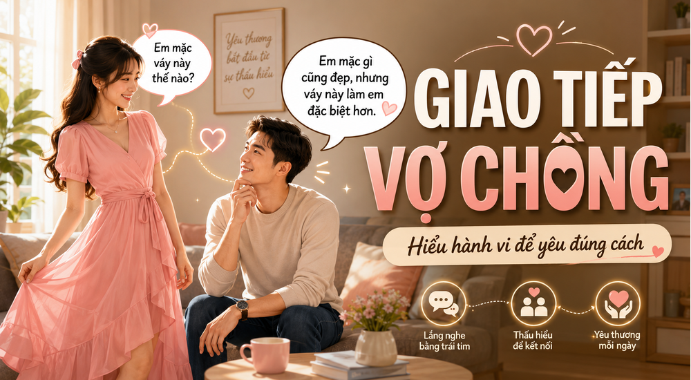 Giao tiếp vợ chồng: Hiểu hành vi để yêu đúng