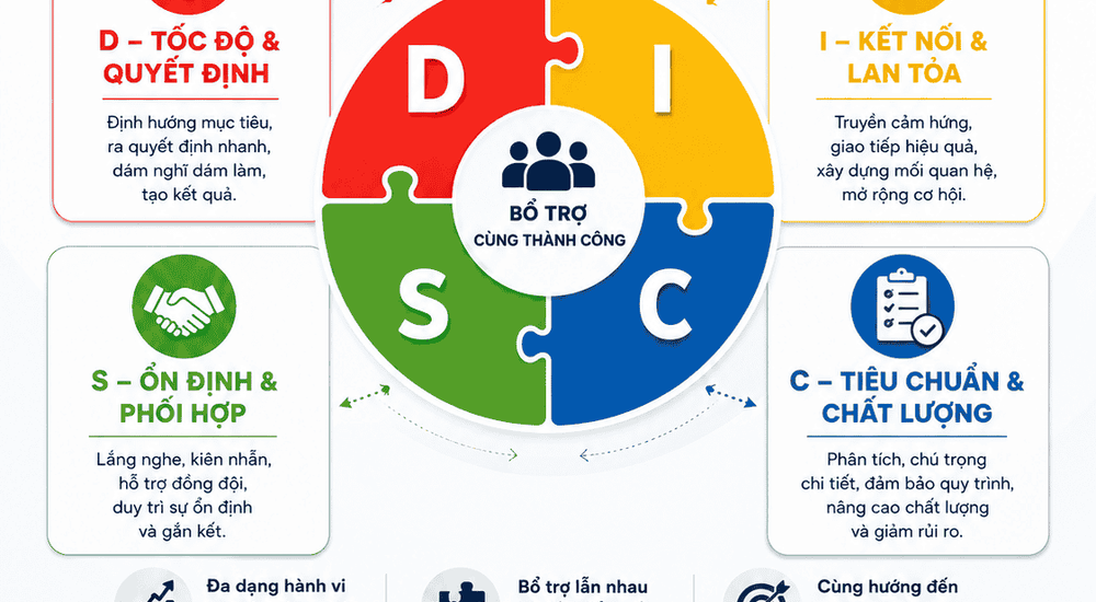 Xây dựng đội nhóm cân bằng DISC: Có cần đủ cả D, I, S và C không?